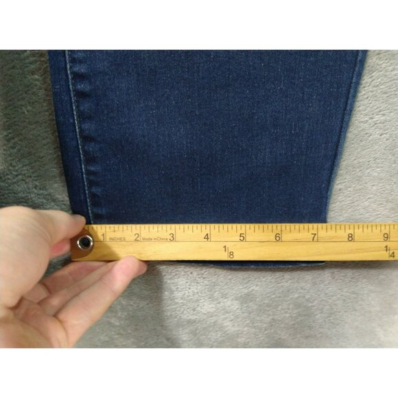 Levis 529 Jeans Womens 32 Blue Denim Curvy Bootcut Stretch Distressed Dark Wash - Picture 6 of 11